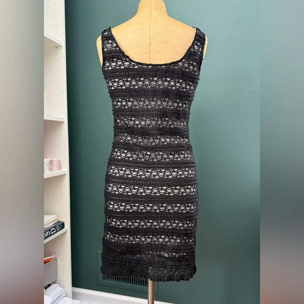 Frenchi Black Lace Overlay Dress